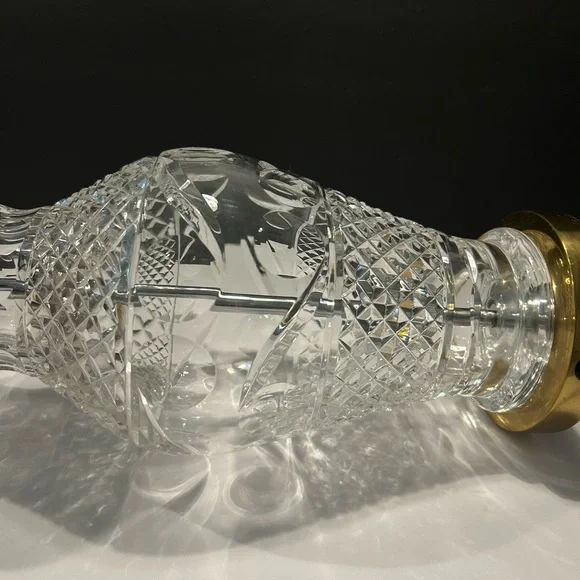 Rare Waterford Fine Crystal Hand-cut Signed Table Lamp 18” - Picture 6 of 15